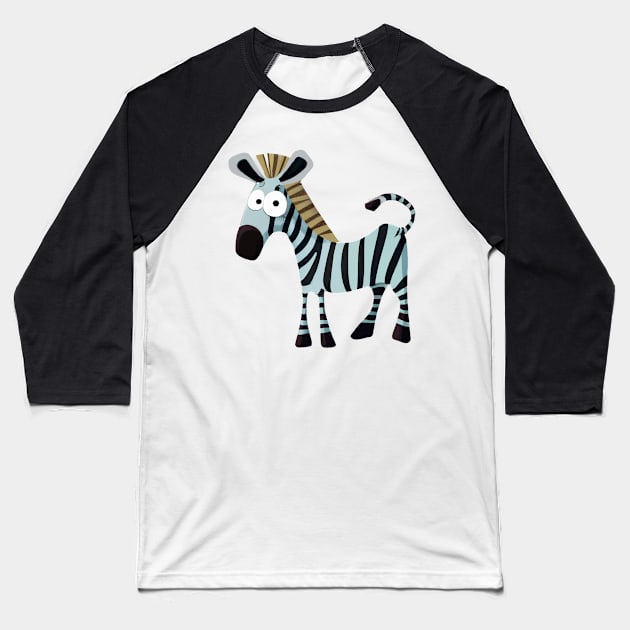 Cute Zebra Drawing Baseball T-Shirt by Play Zoo